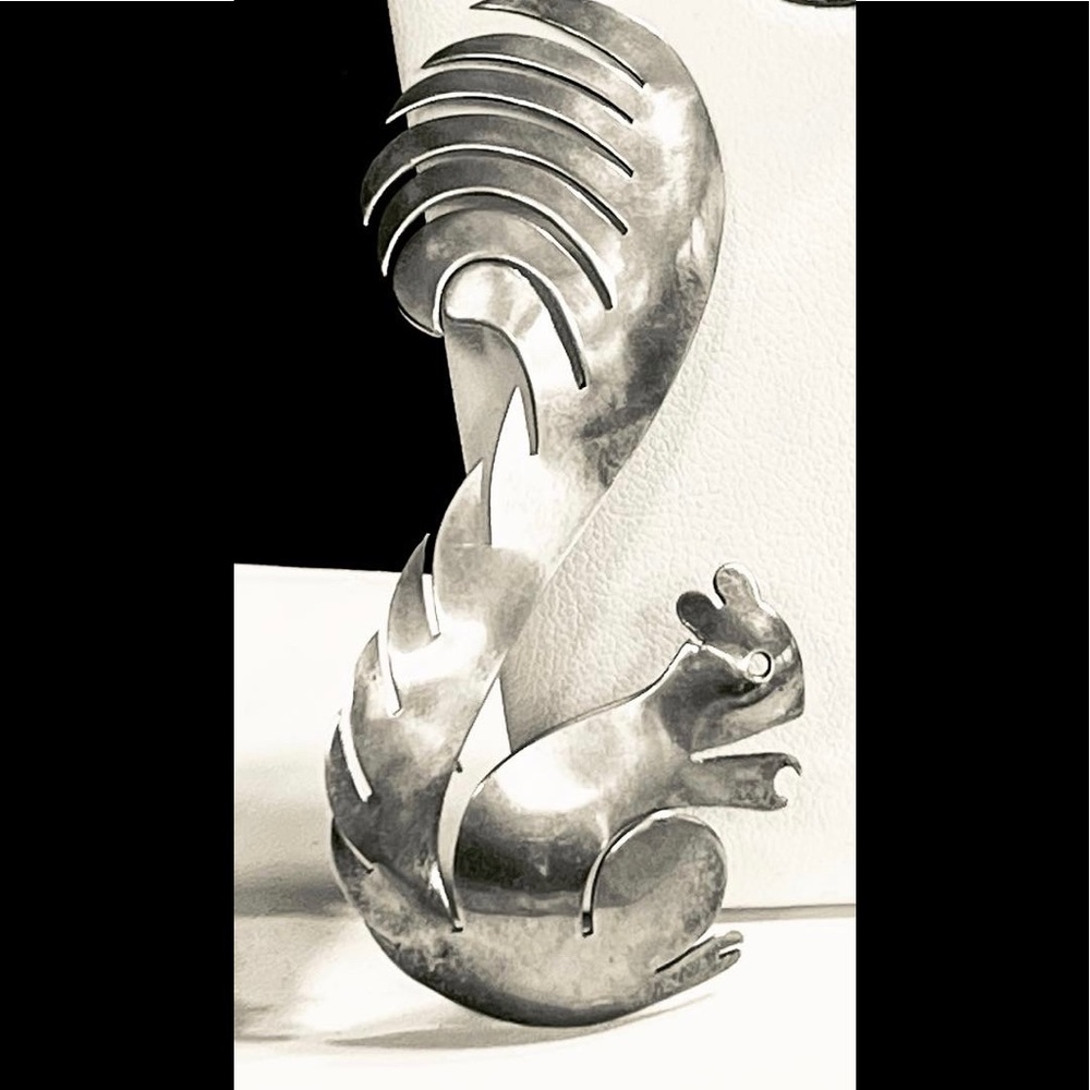 Vintage Sterling Squirrel Brooch